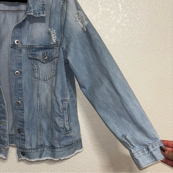 American Rag Distressed Blue Jean Jacket - Picture 4 of 5
